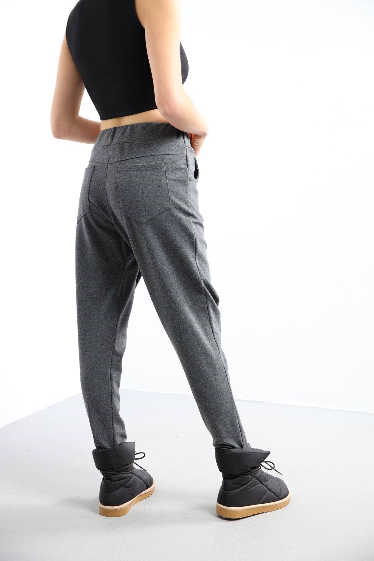 Anthracite Crossover Drop Crotch Trousers - Saman Butik | Shop Online  Anthracite Crossover Drop Crotch Trousers