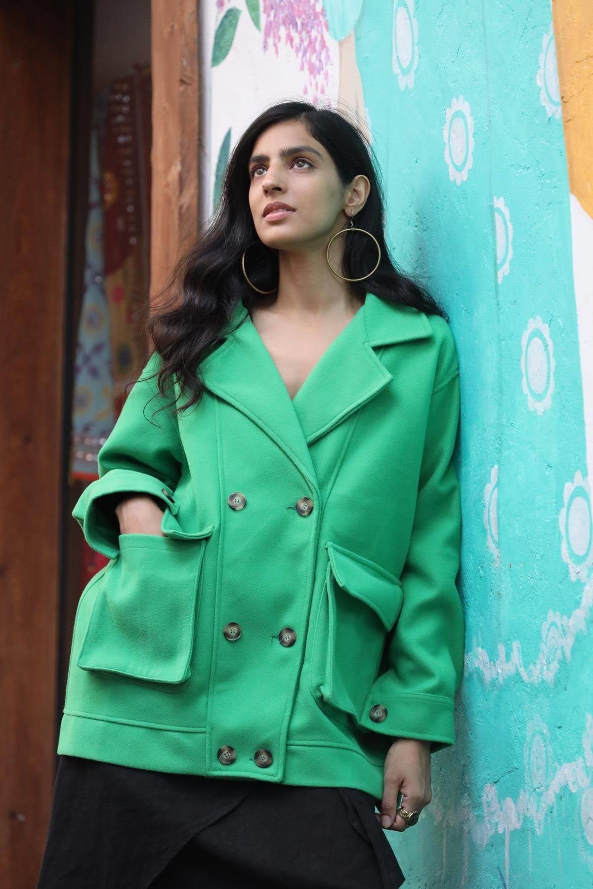 Green Pocket Stamp Topcoat