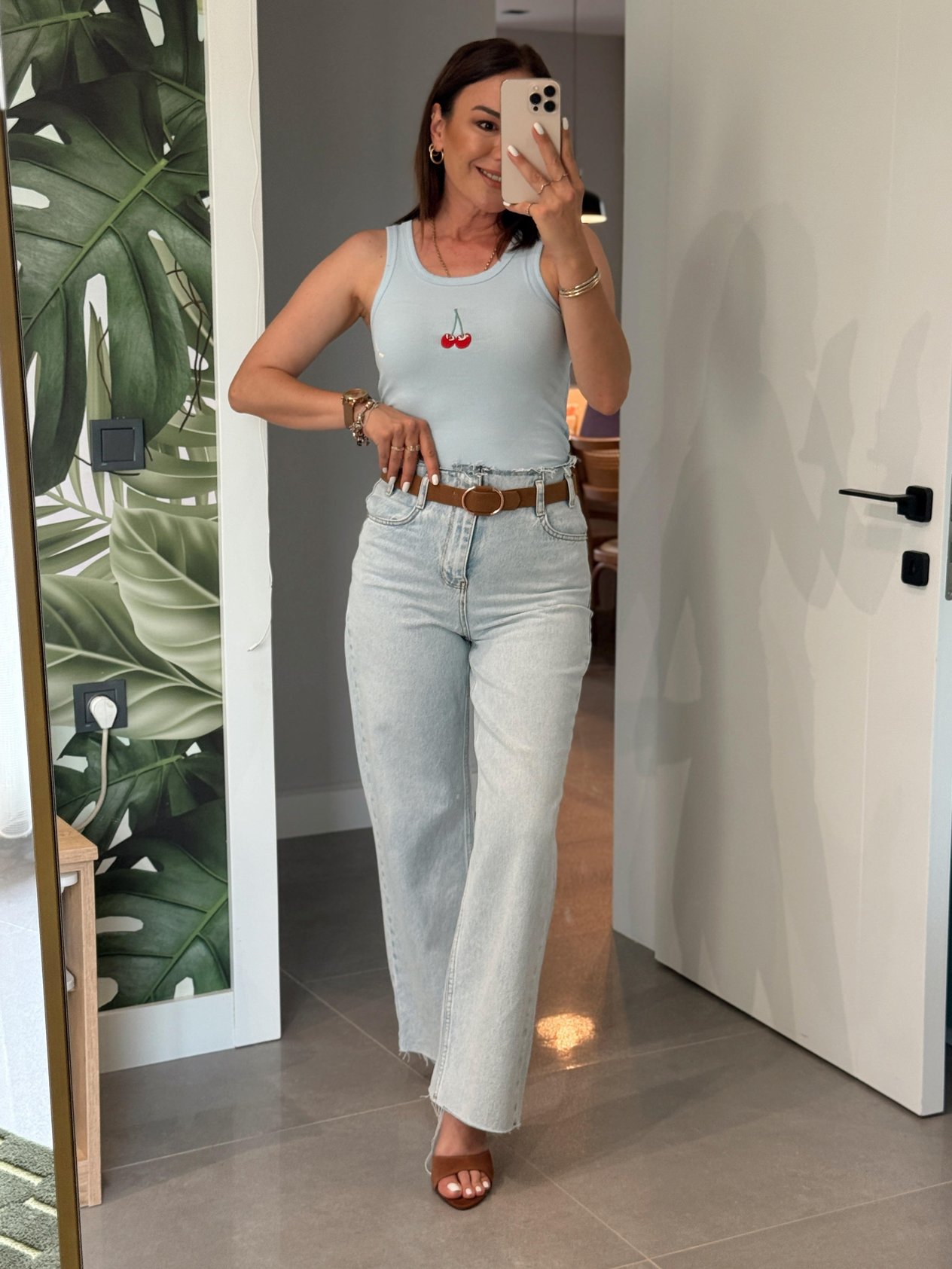 Beli Dikişsiz Kemerli Jean MAVİ
