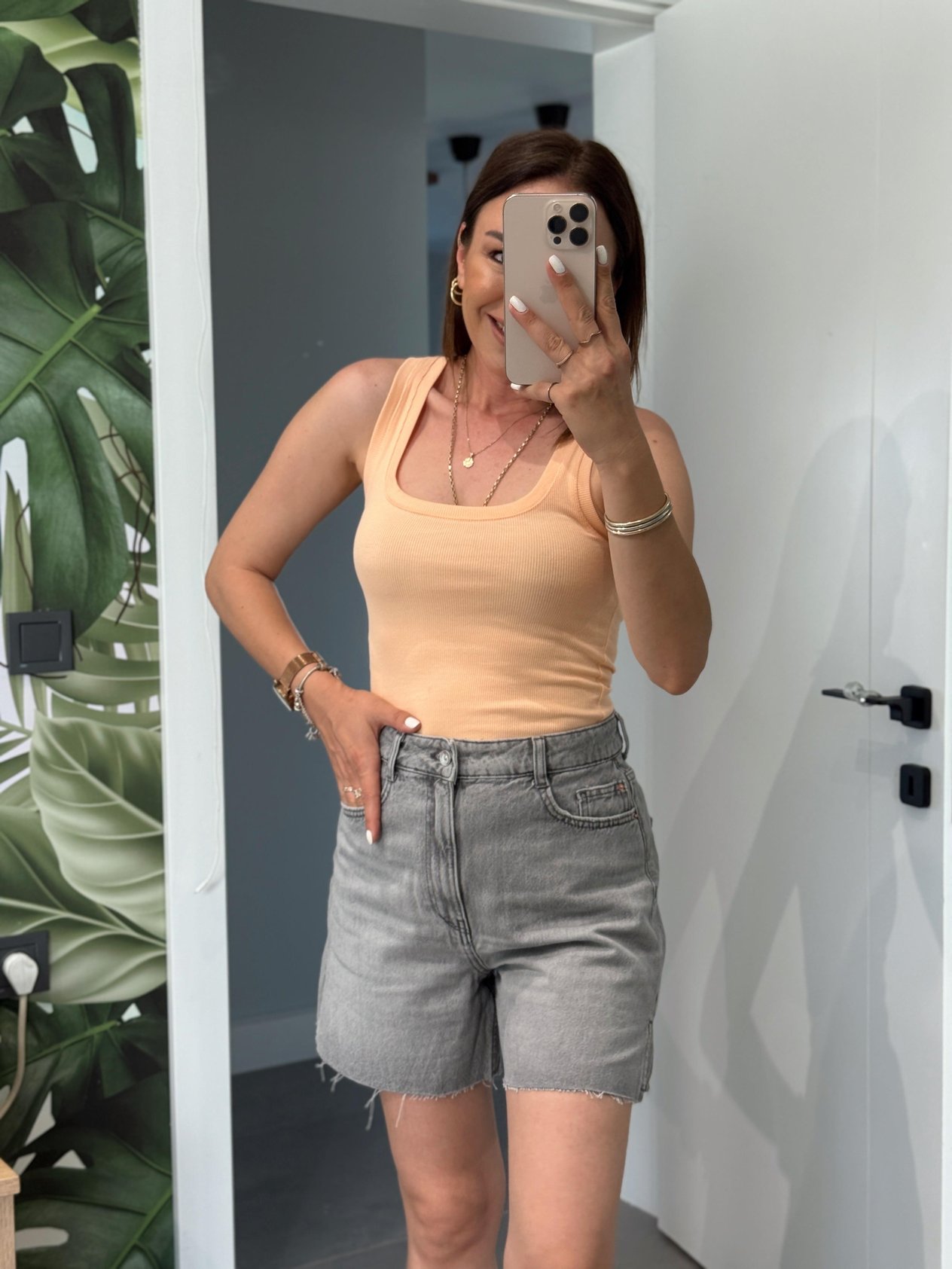 Geniş U Yaka Fitilli Atlet ORANGE