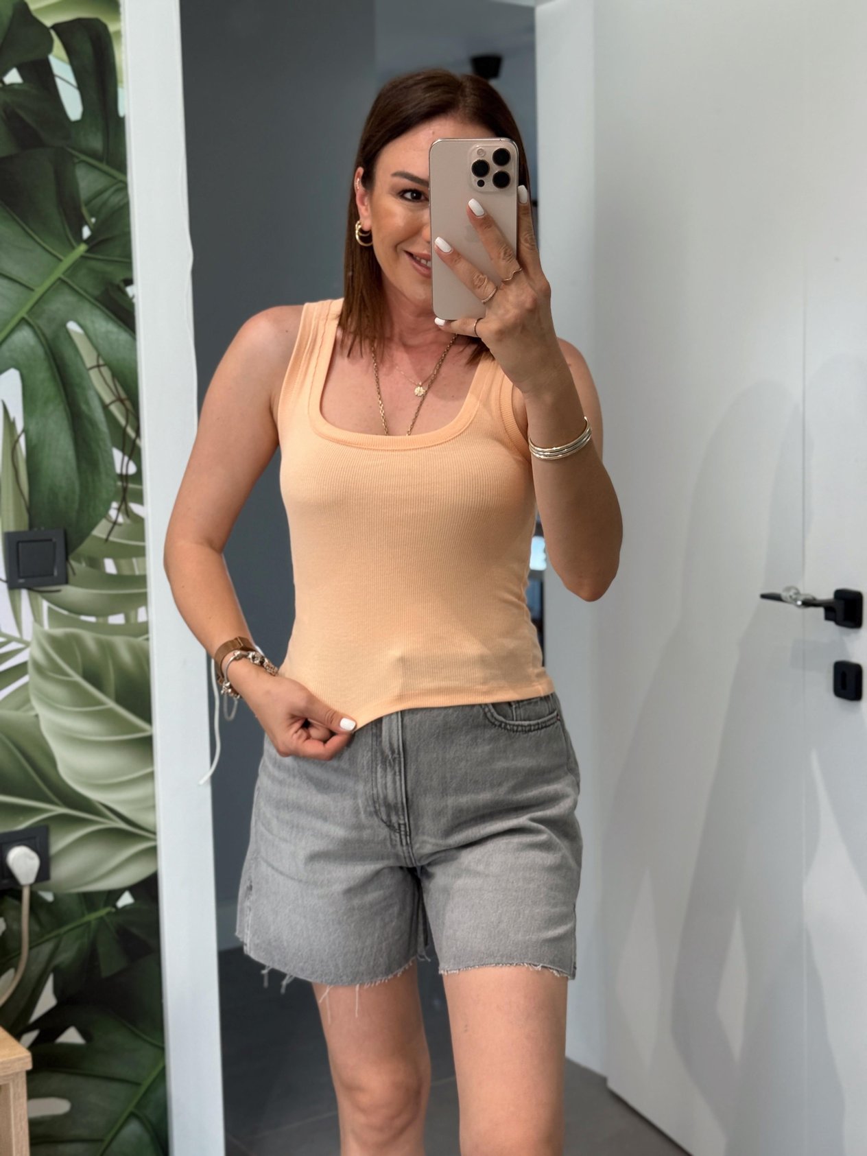 Geniş U Yaka Fitilli Atlet ORANGE