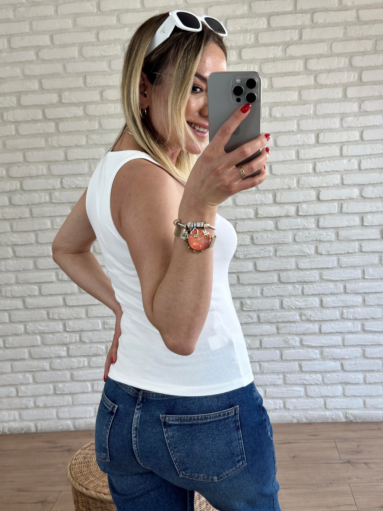 Halter Neck Basic T-Shirt White