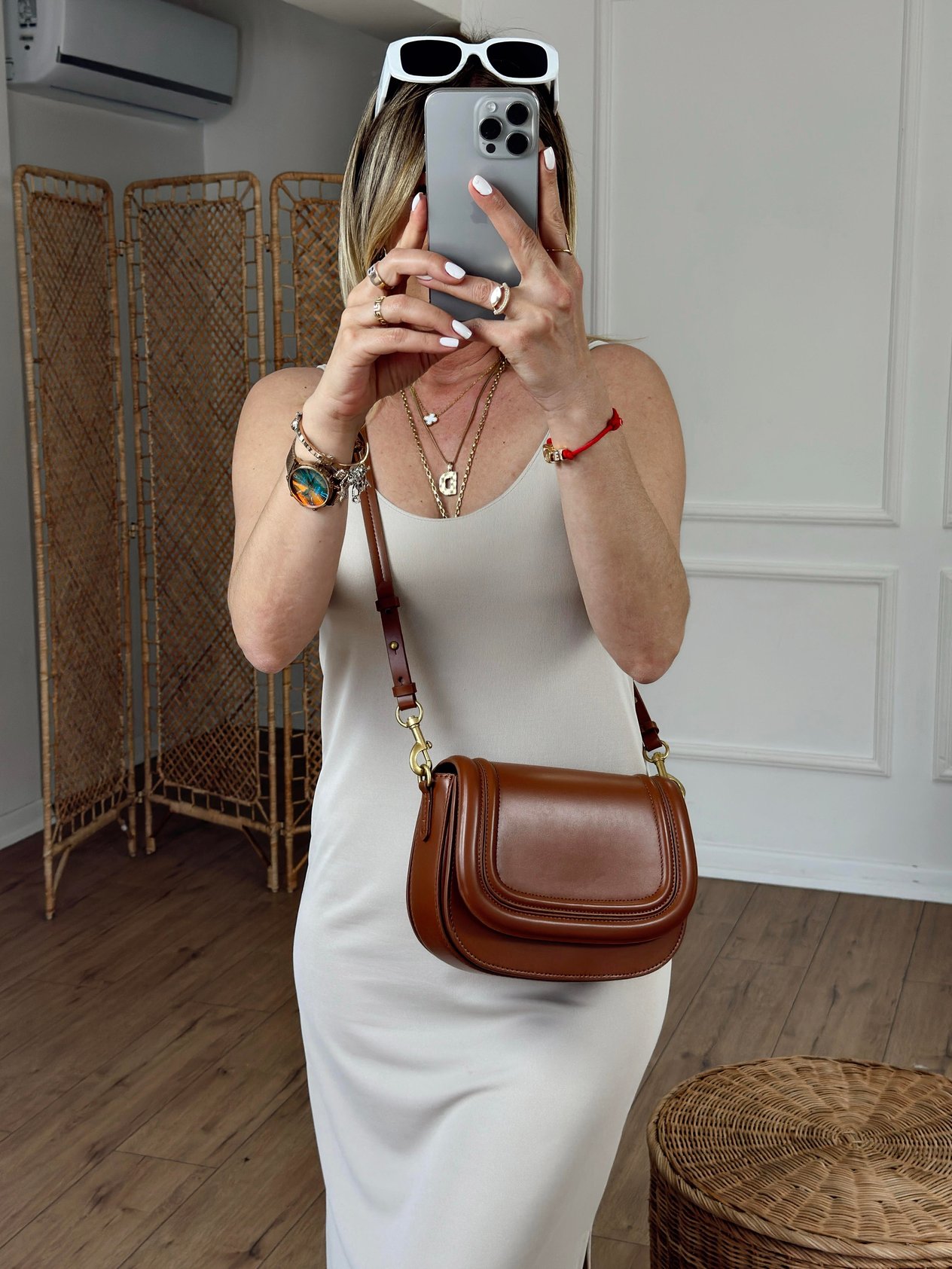 Strappy Dress with Side Slits Beige