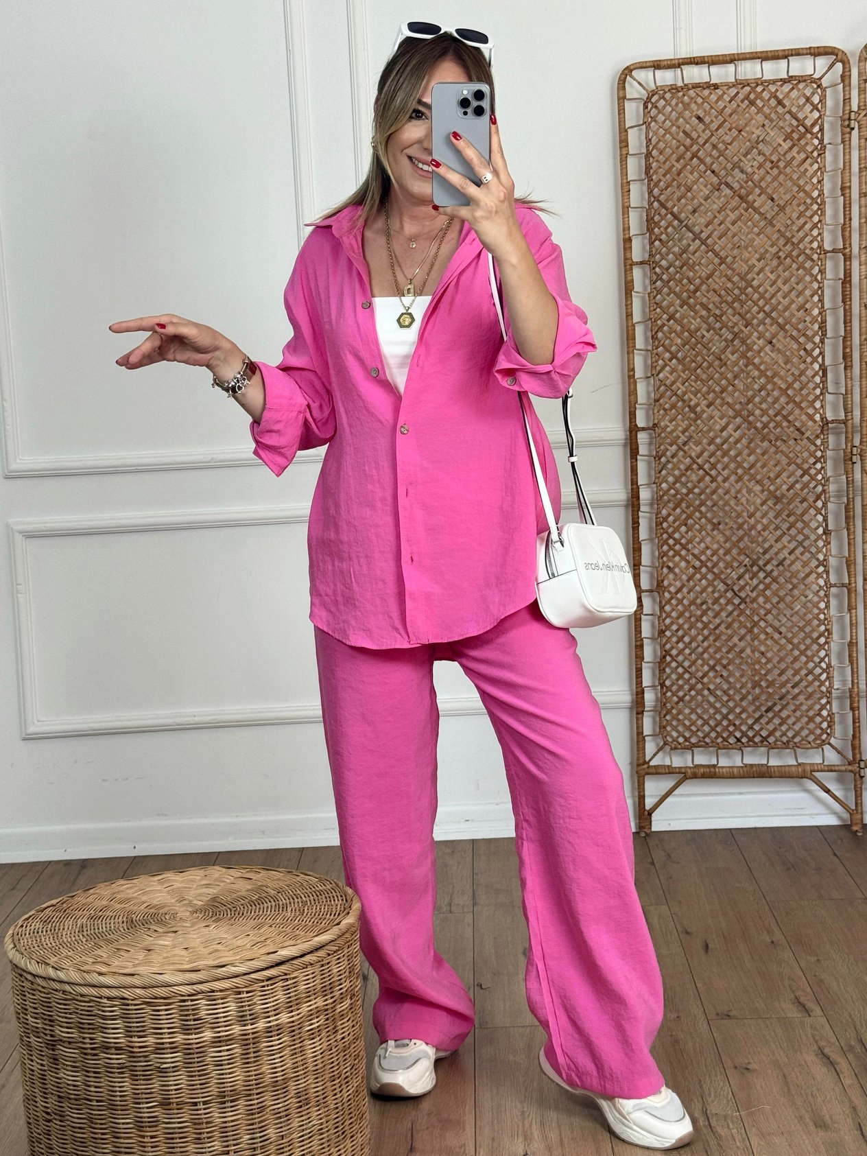 Tencel Two-Piece Set Fuchsia