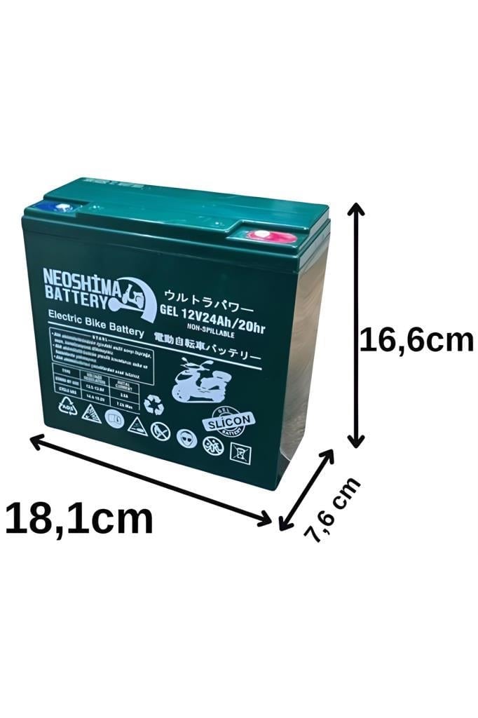 12v 24 Ah Elektrikli Motosiklet Aküsü 4'lü Set Jel Akü Elektrikli Bisiklet Aküsü 2024 Üretim