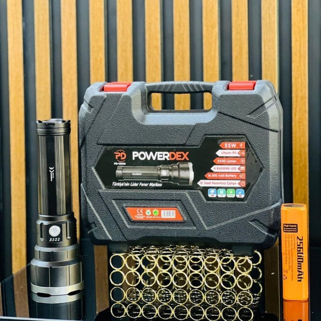 55 Watt 5500 Lümen Profesyonel Büyük Şarjlı El Feneri PD-13000