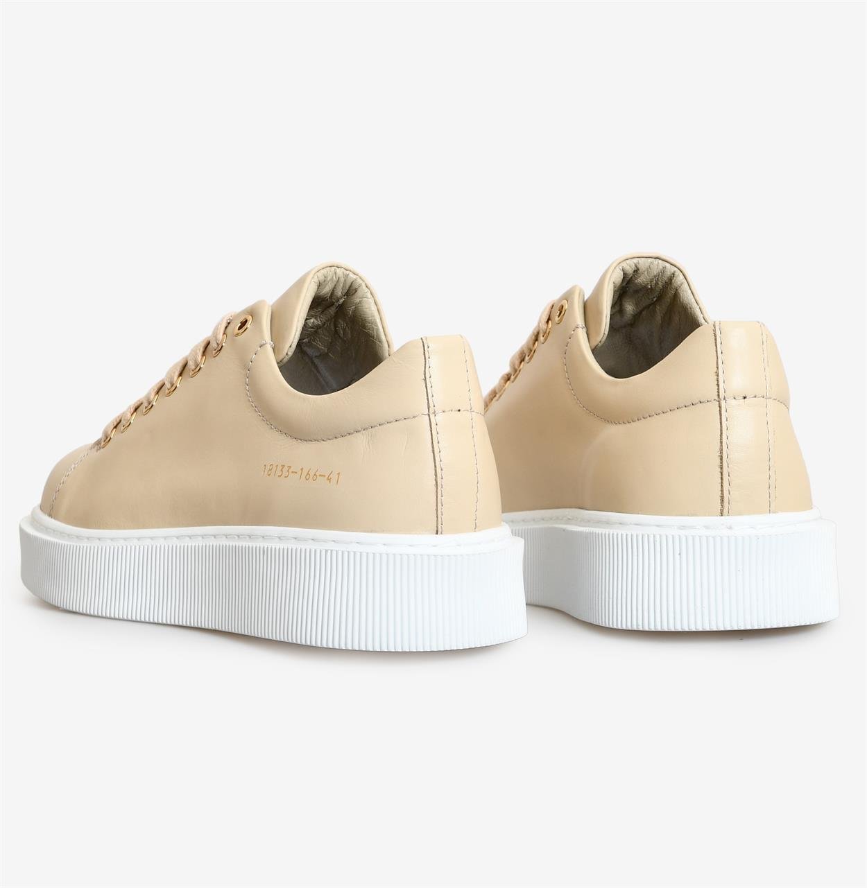 Bej Deri Erkek Sneaker