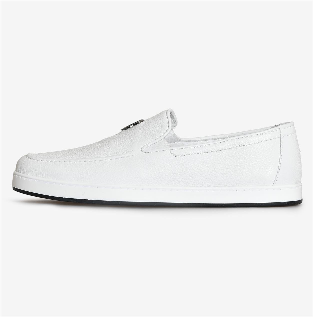 Beyaz Deri Erkek Loafer