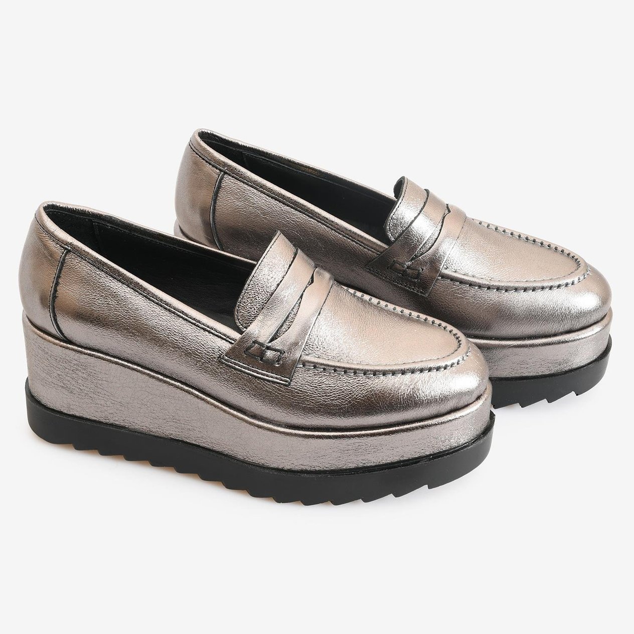 Çelik Deri Dolgu Topuk Kadın Loafer