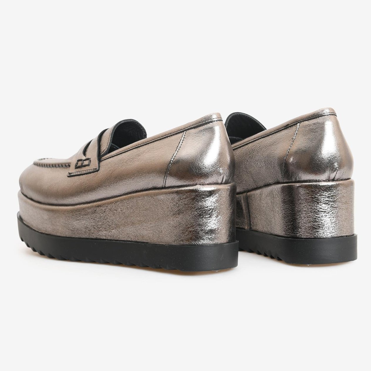 Çelik Deri Dolgu Topuk Kadın Loafer