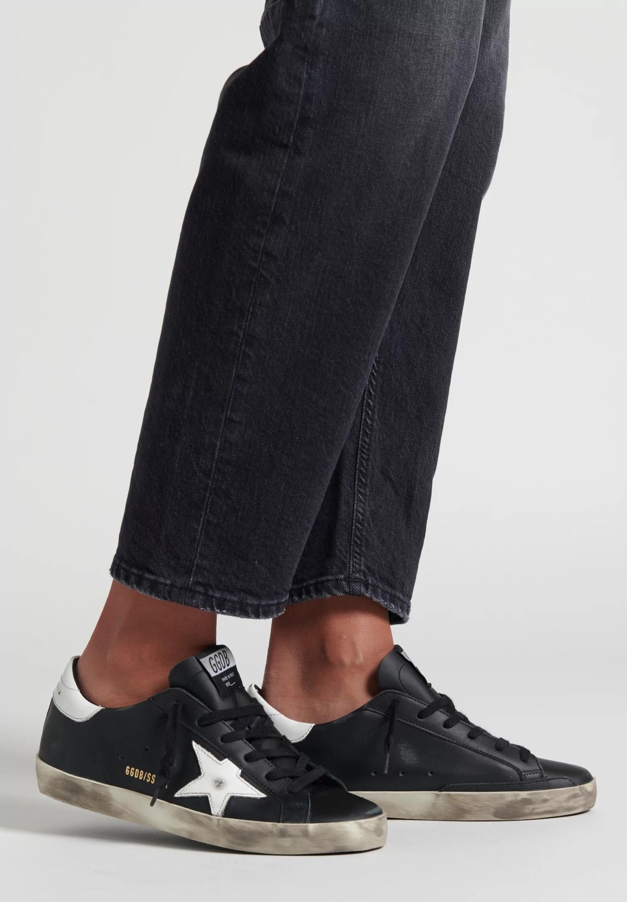 Golden Goose Siyah Deri Erkek Sneakers