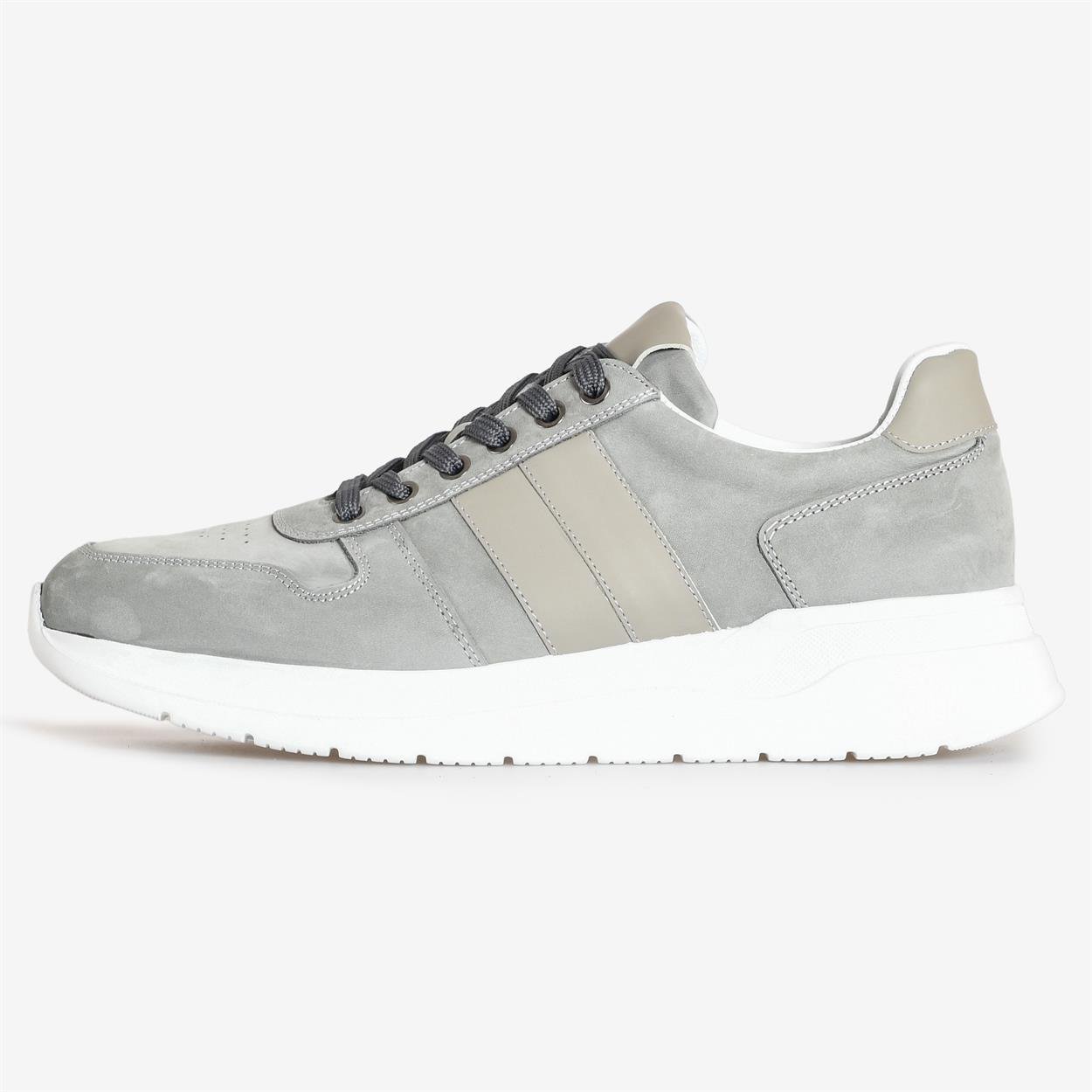 Gri Kombin Deri Erkek Sneakers