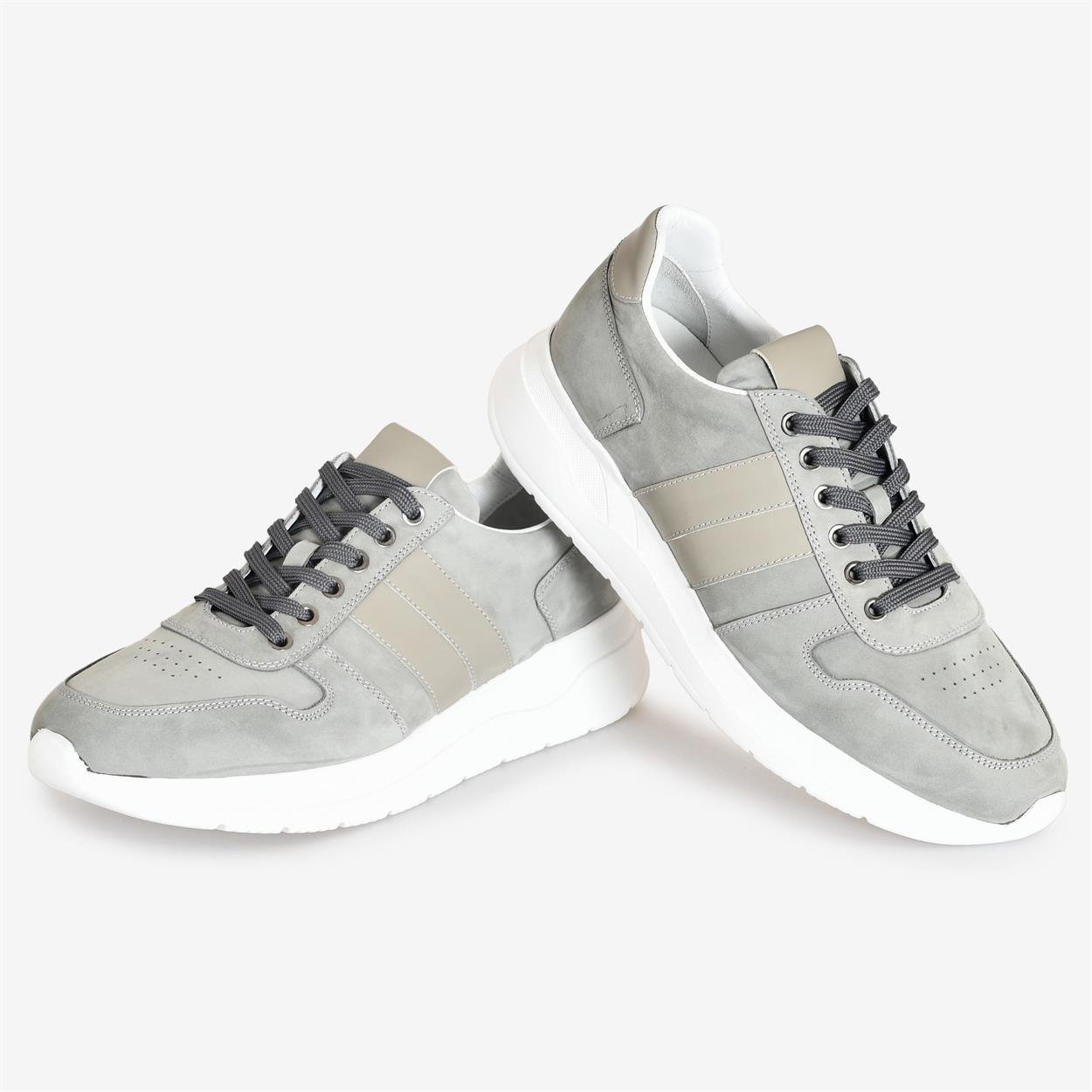 Gri Kombin Deri Erkek Sneakers