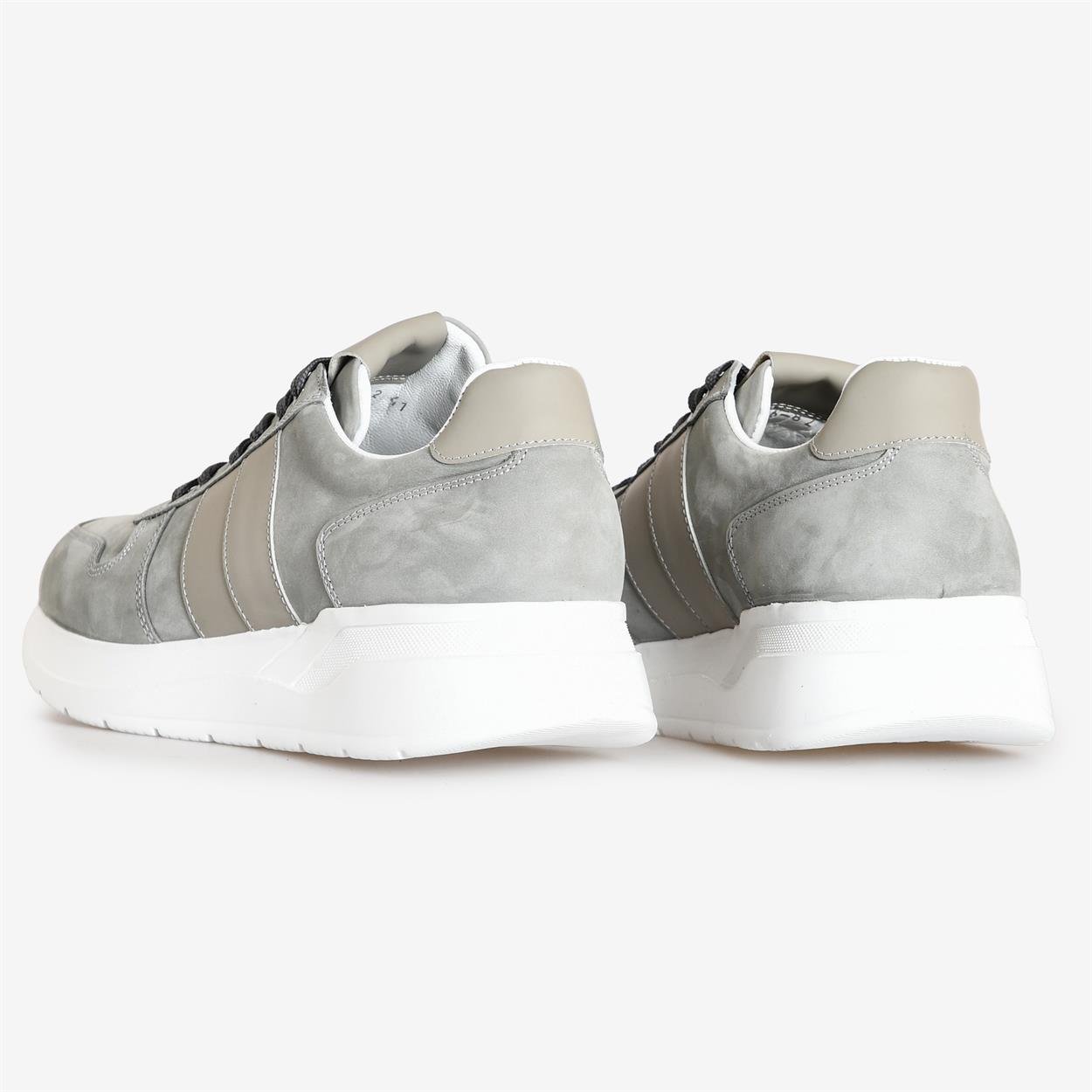 Gri Kombin Deri Erkek Sneakers