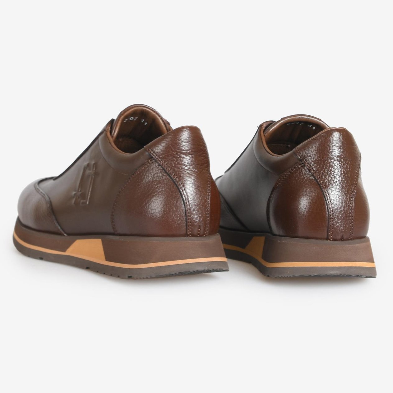Kahve Deri Bağcıksız Erkek Sneaker