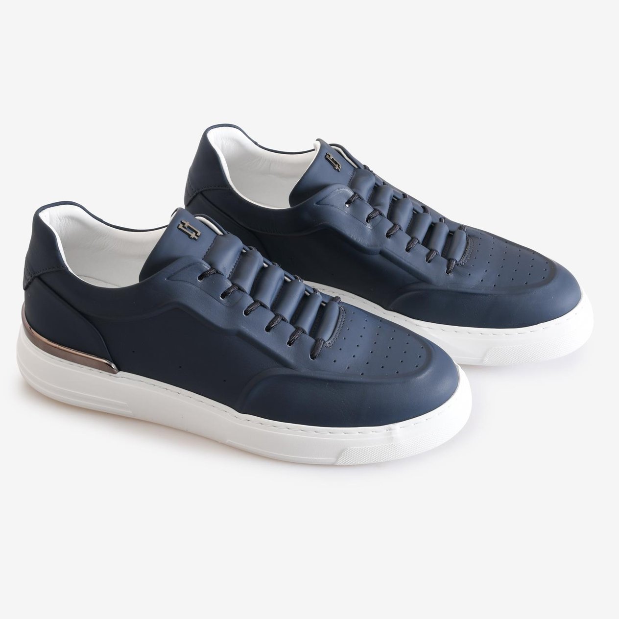 Lacivert Deri Erkek Bağcıklı Sneaker