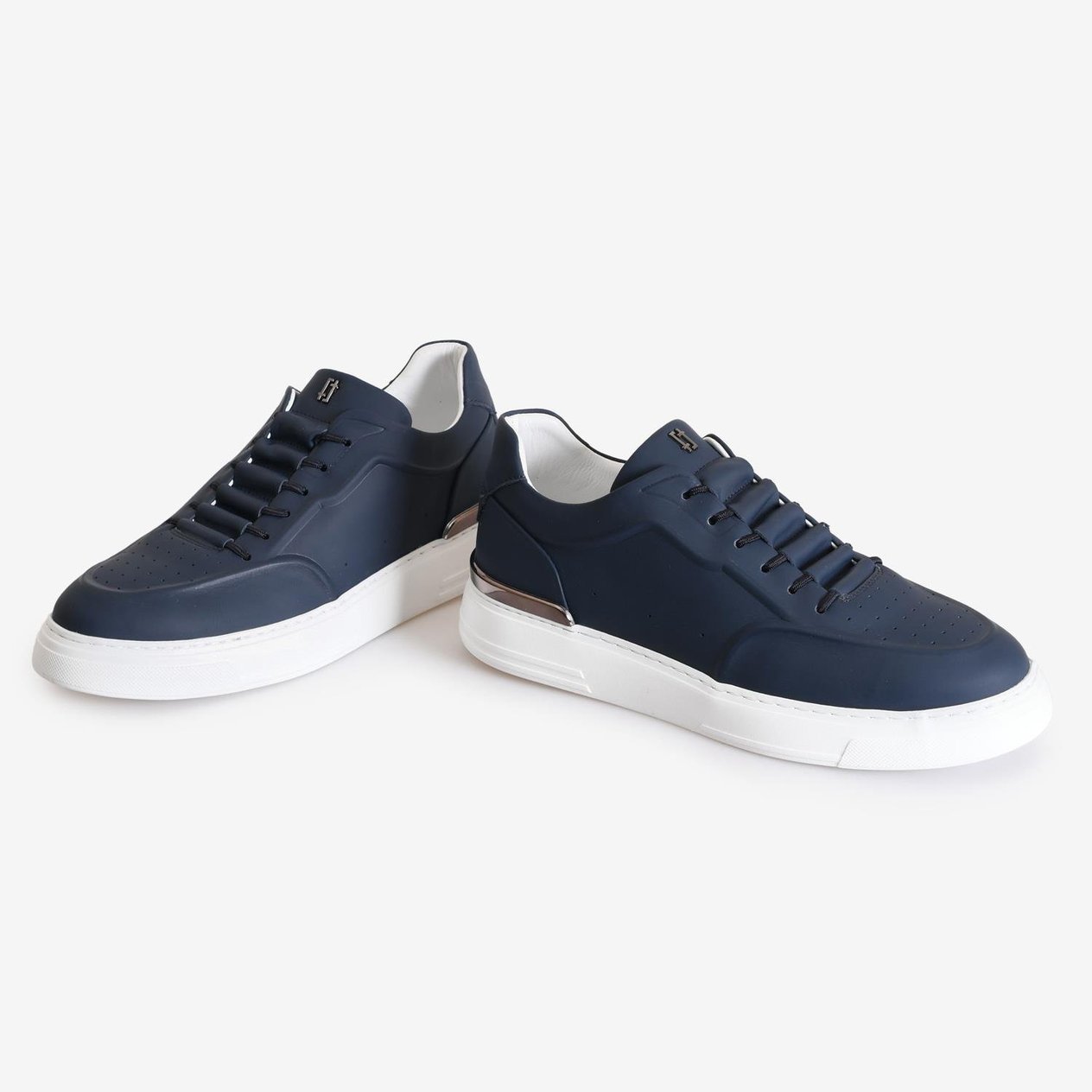 Lacivert Deri Erkek Bağcıklı Sneaker