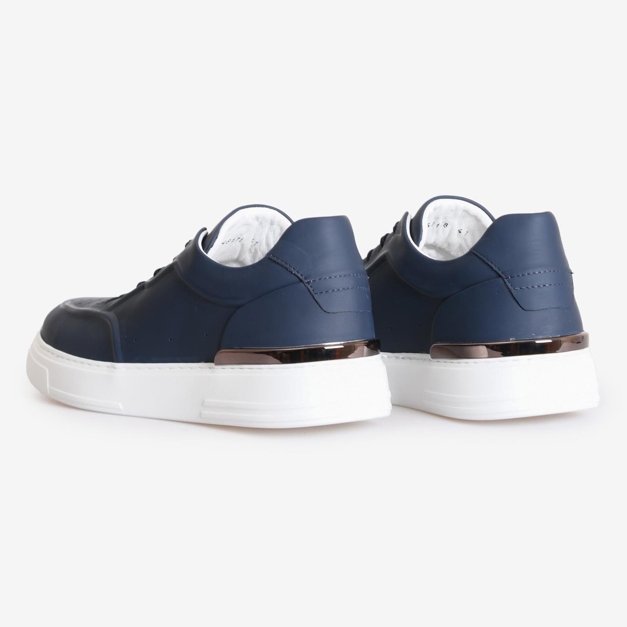Lacivert Deri Erkek Bağcıklı Sneaker