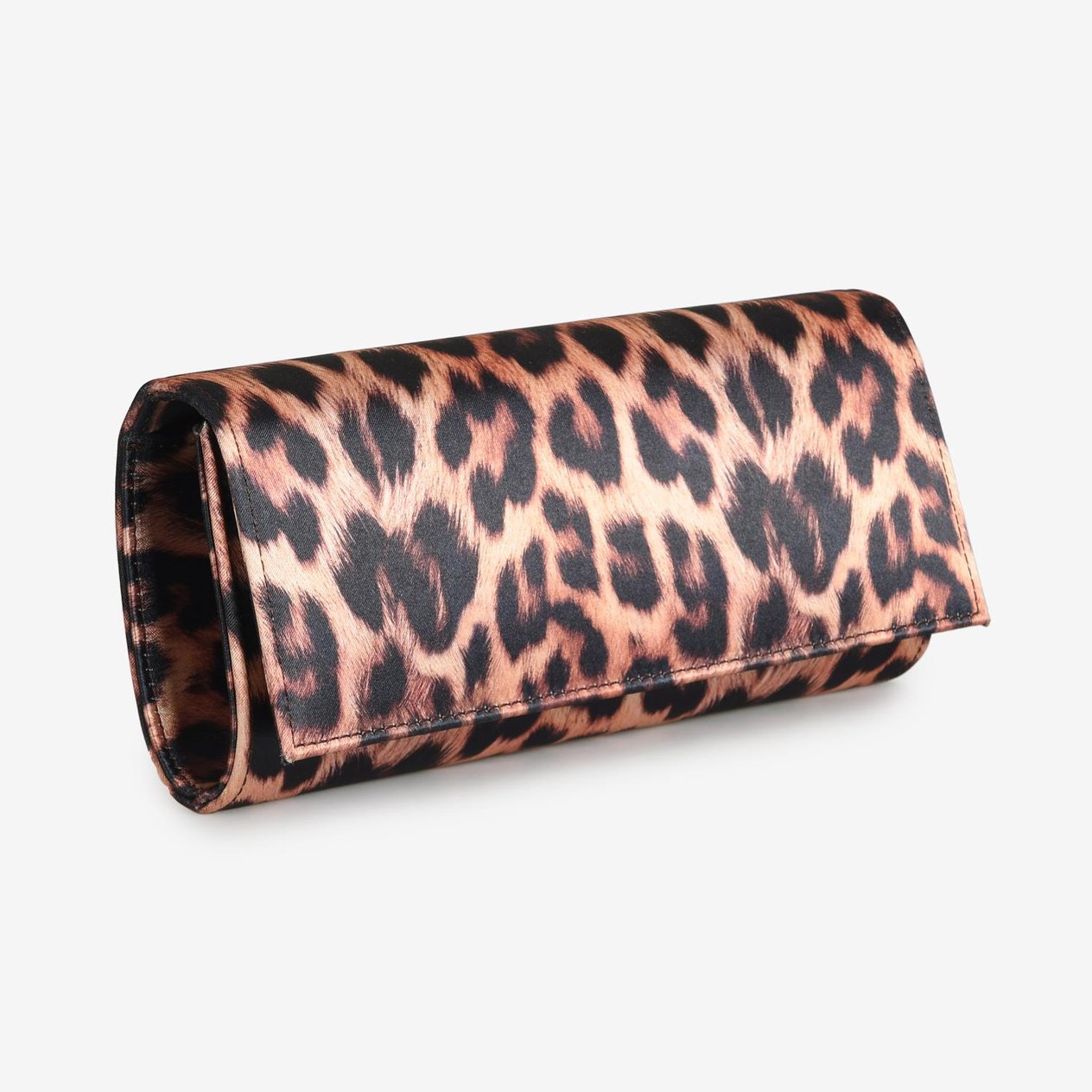 Leopar Saten Kadın El Çantası