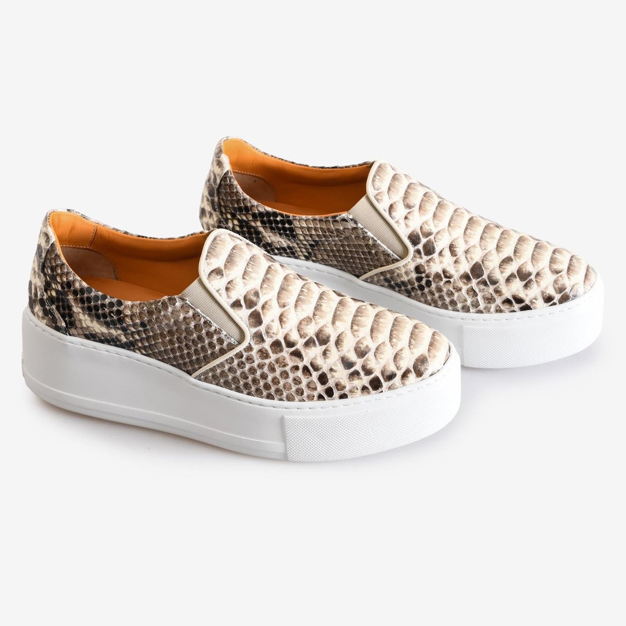 Naturel Piton Deri Kadın Sneaker