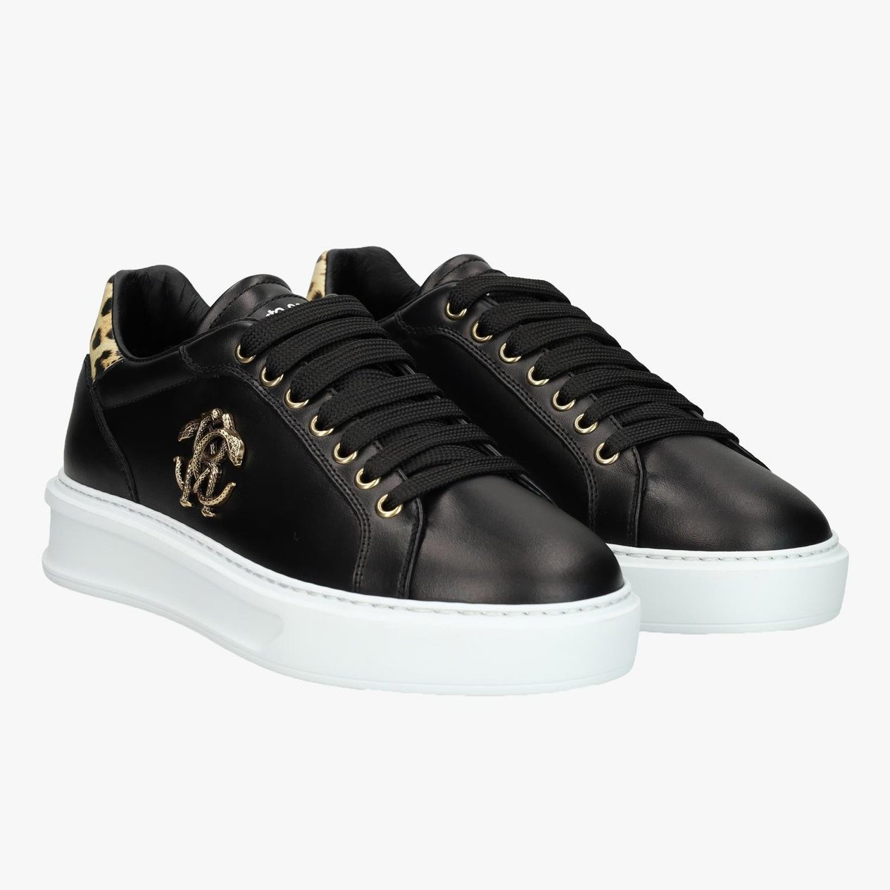 ROBERTO CAVALLI SIYAH DERİ ERKEK SNEAKER