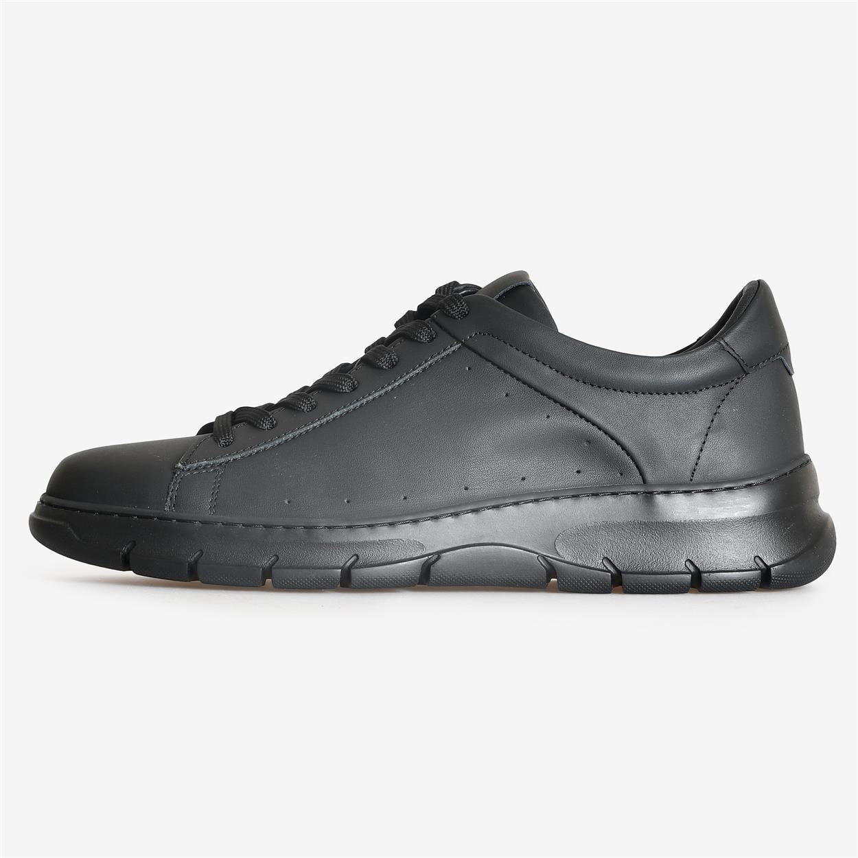 Siyah Deri Erkek Sneakers