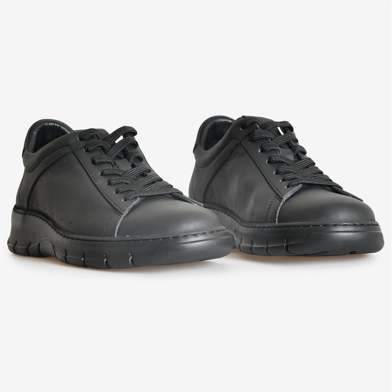 Siyah Deri Erkek Sneakers