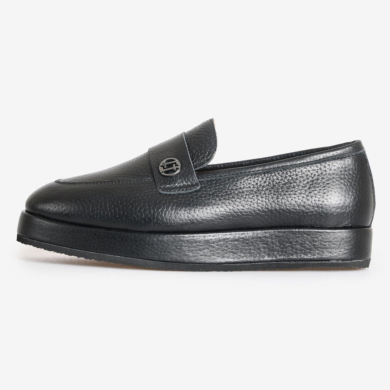Siyah Deri Kadın Loafer