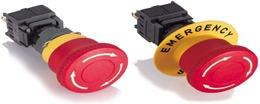 16mm Yuvarlak Mantar Kalıcı Emniyet Butonu Kırmızı 1NO+1NC 4 Pin Etiketli