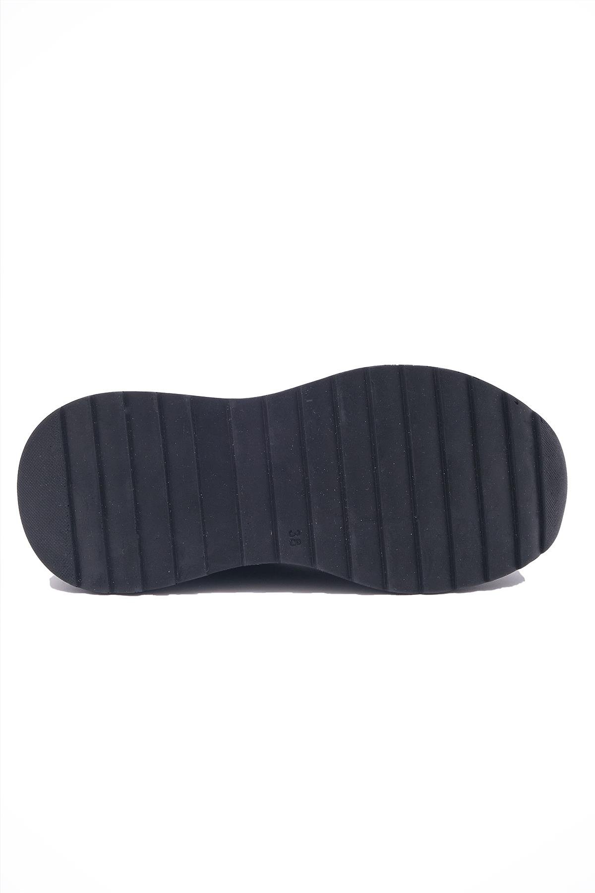 Beety 10.316 Hakiki Deri Kalın Tabanlı Bağcıklı Sneaker Spor Ayakkabı Kadın
