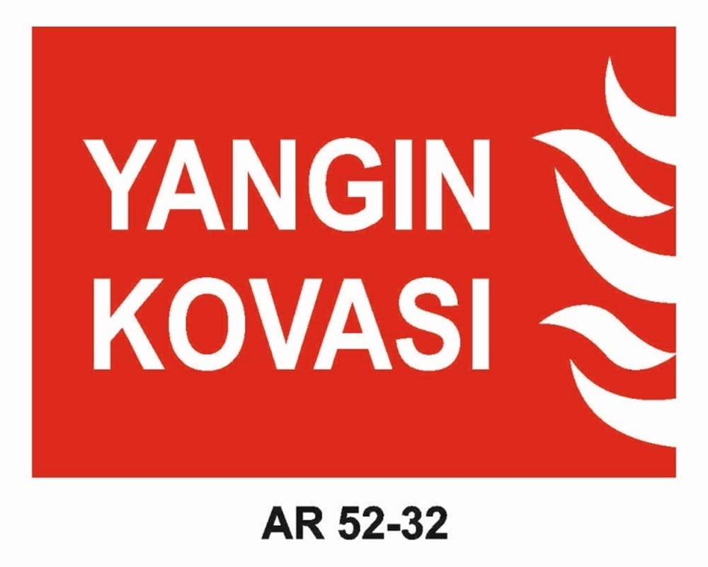 YANGINLA MÜCADELEYANGIN KOVASI   İŞ GÜVENLİĞİ UYARI LEVHASI