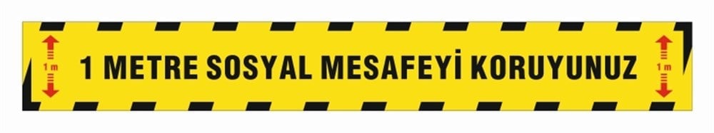 UYARI STICKERLARI1 METRE SOSYAL MESAFEYİ KORUYUNUZ 75 cm UYARI ZEMİN STICKER