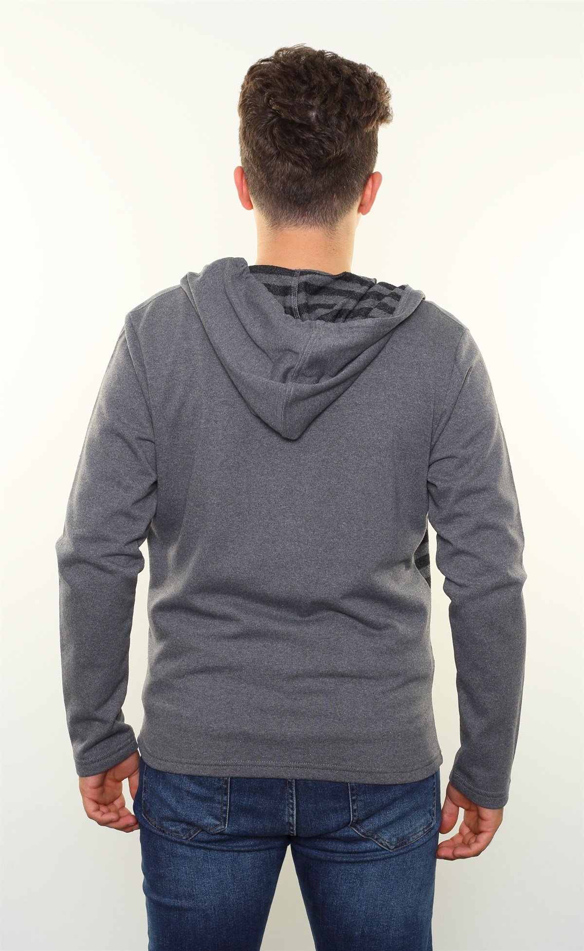Kapşonlu Fermuarlı Sweatshirt 
