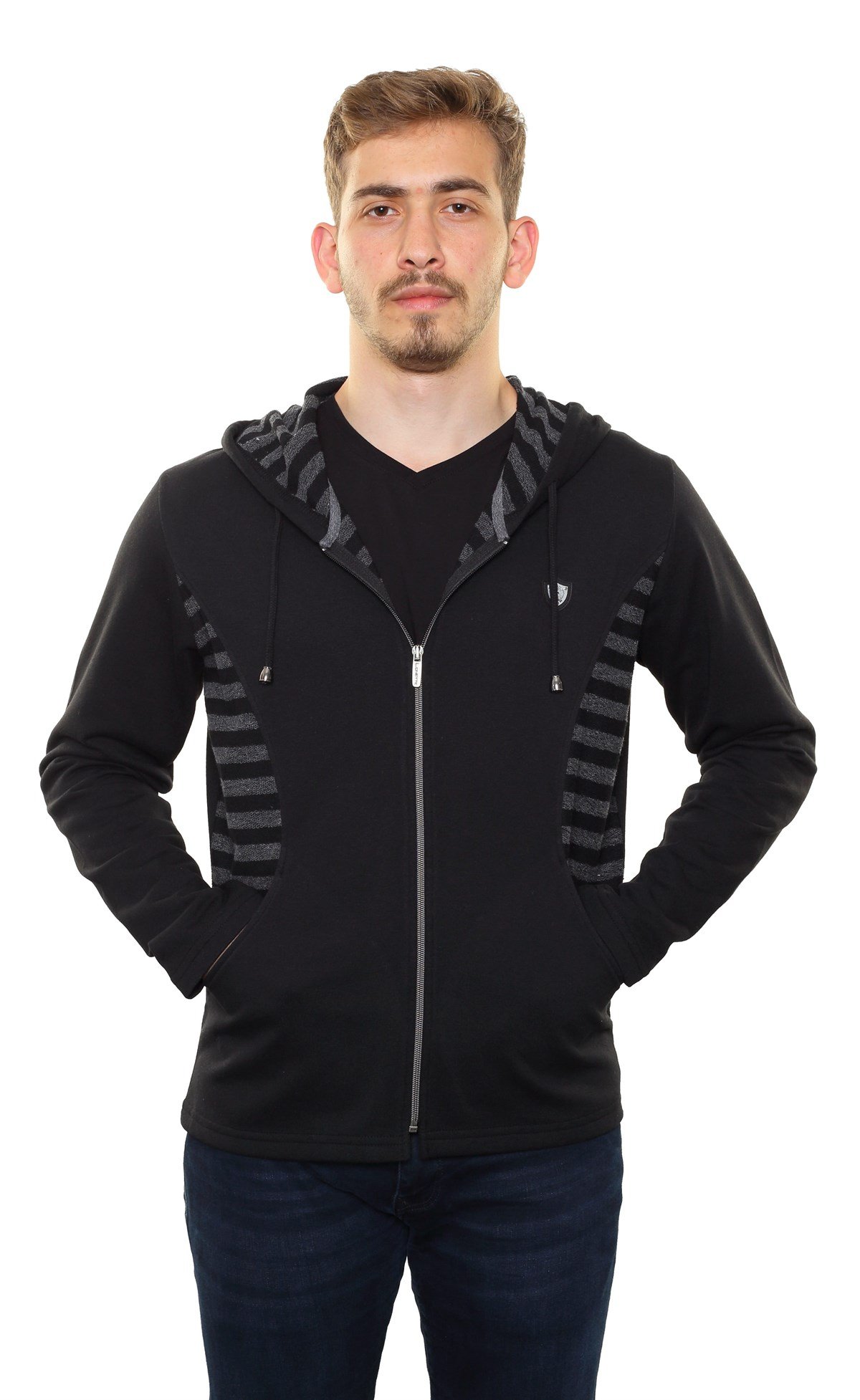 Kapşonlu Fermuarlı Sweatshirt 