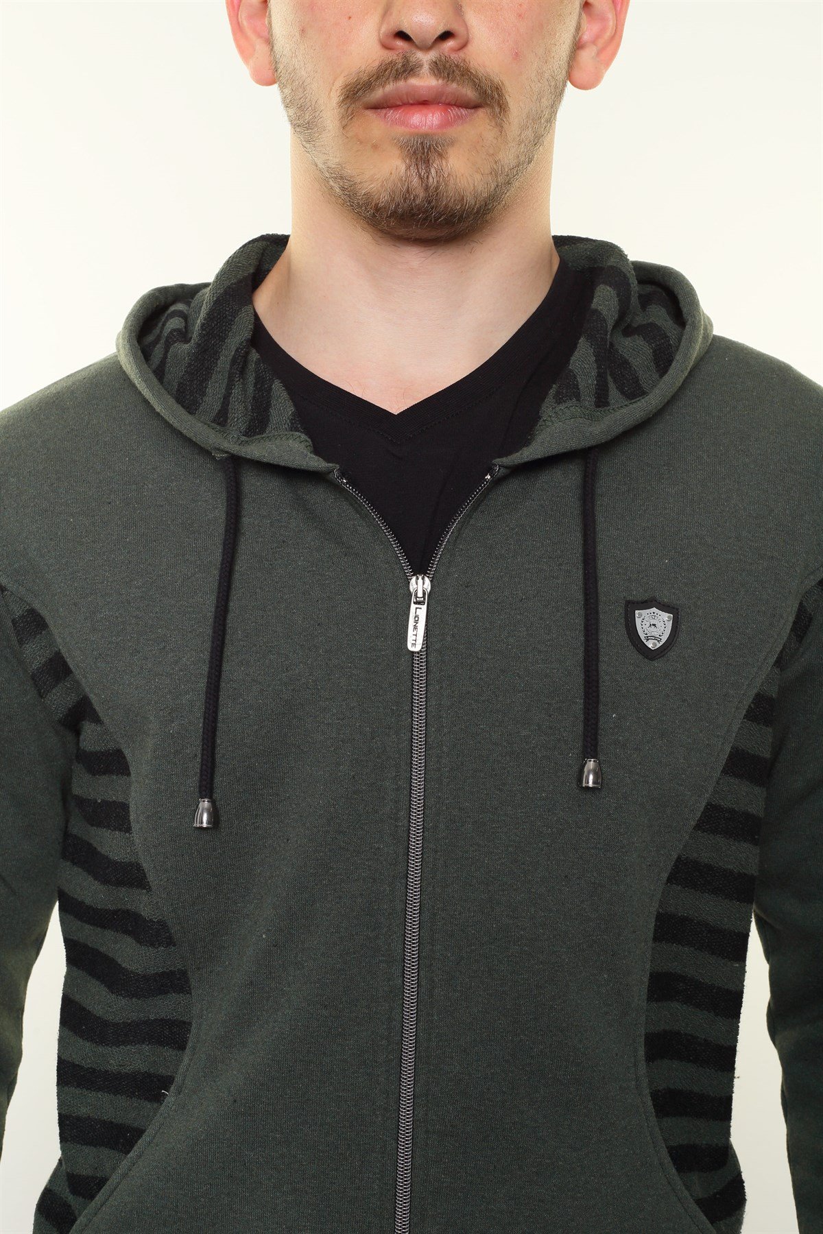 Kapşonlu Fermuarlı Sweatshirt 