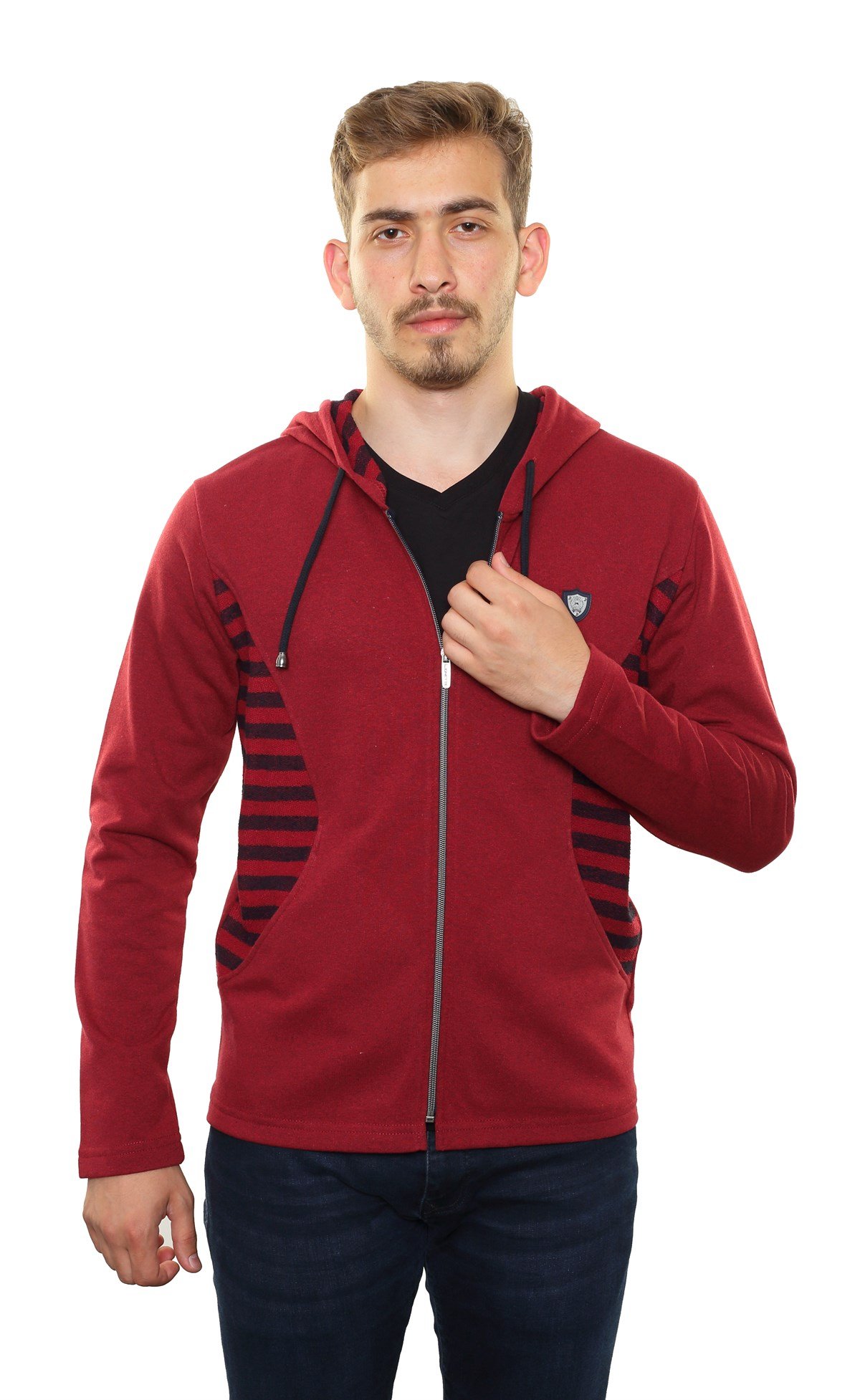 Kapşonlu Fermuarlı Sweatshirt 