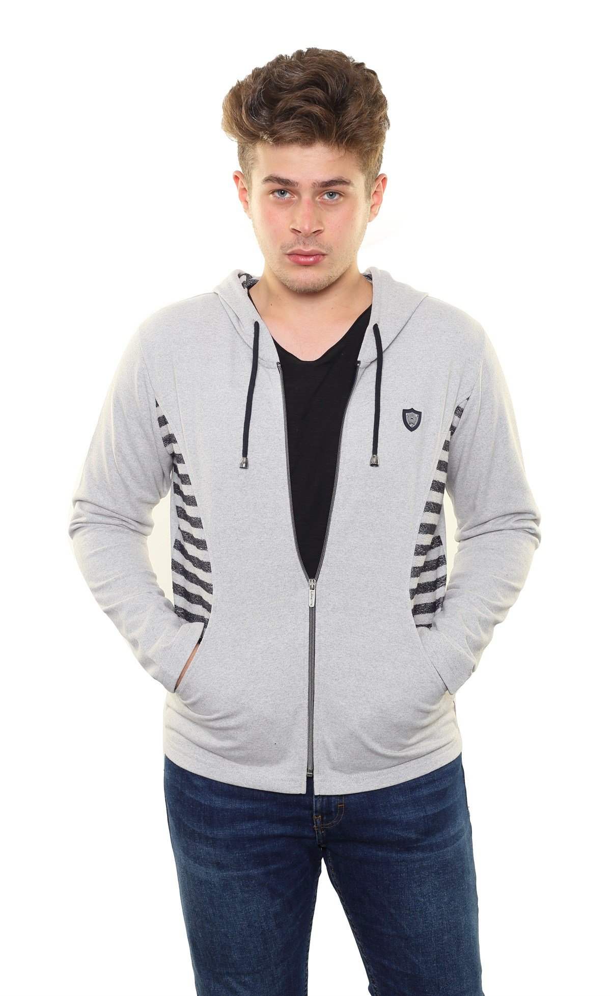 Kapşonlu Fermuarlı Sweatshirt 