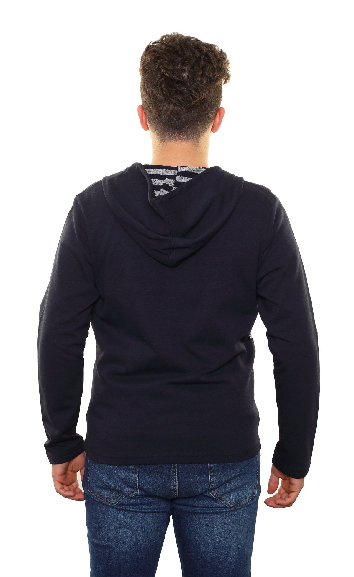 Kapşonlu Fermuarlı Sweatshirt 