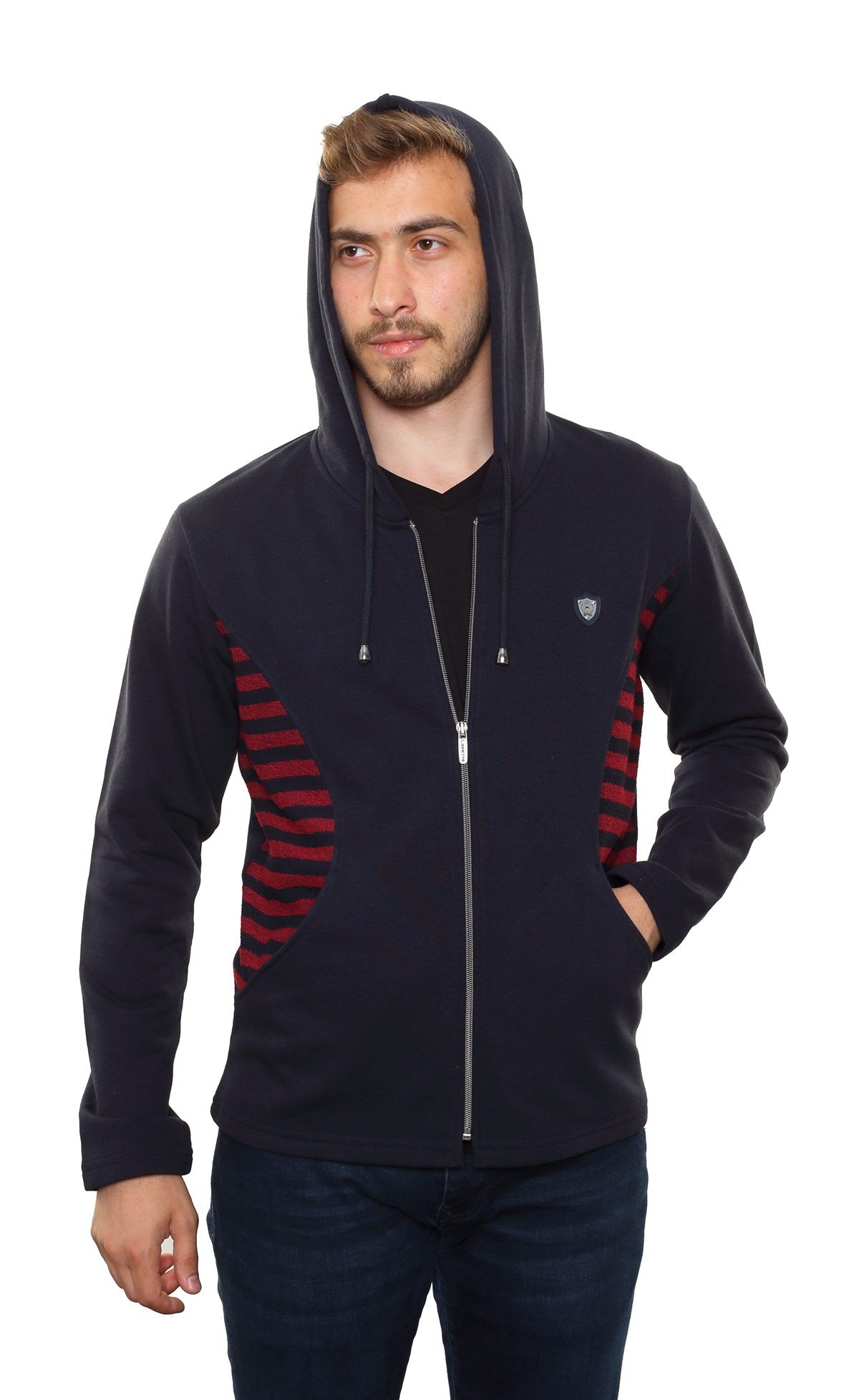 Kapşonlu Fermuarlı Sweatshirt 