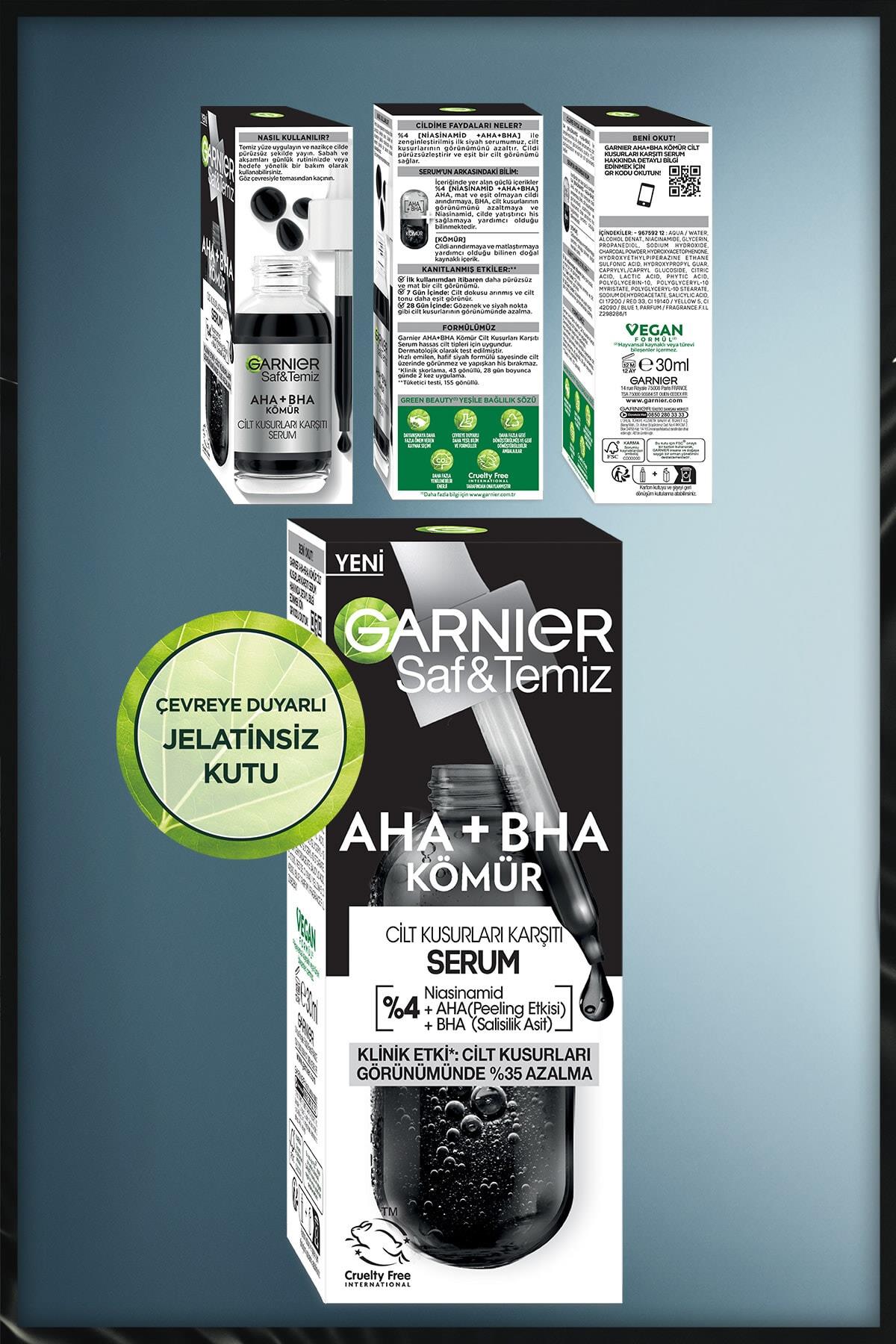 Garnier Siyah Serum AHA BHA Cilt Kusurları Karşıtı Peeling Etkili Serum 30 Ml
