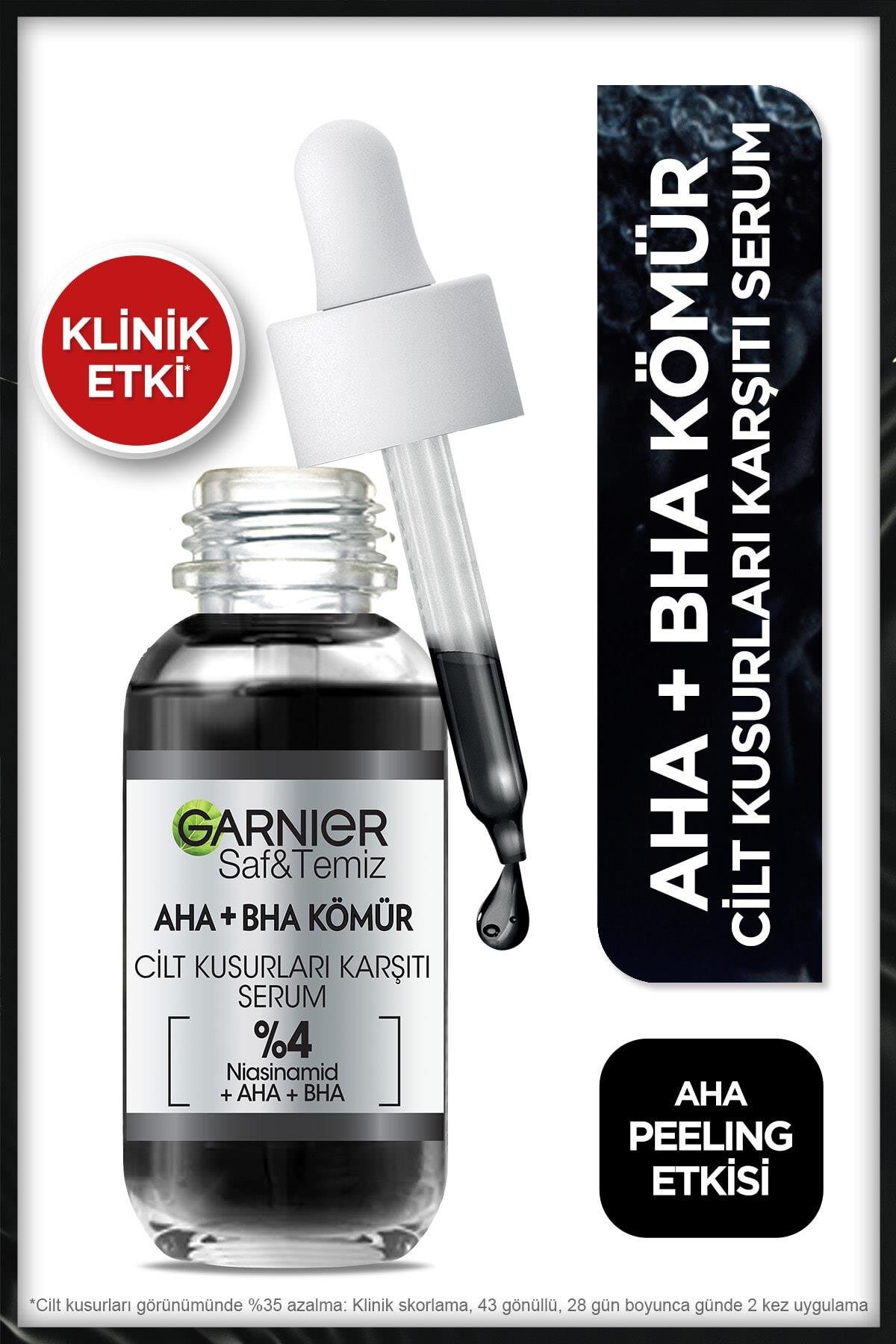 Garnier Siyah Serum AHA BHA Cilt Kusurları Karşıtı Peeling Etkili Serum 30 Ml