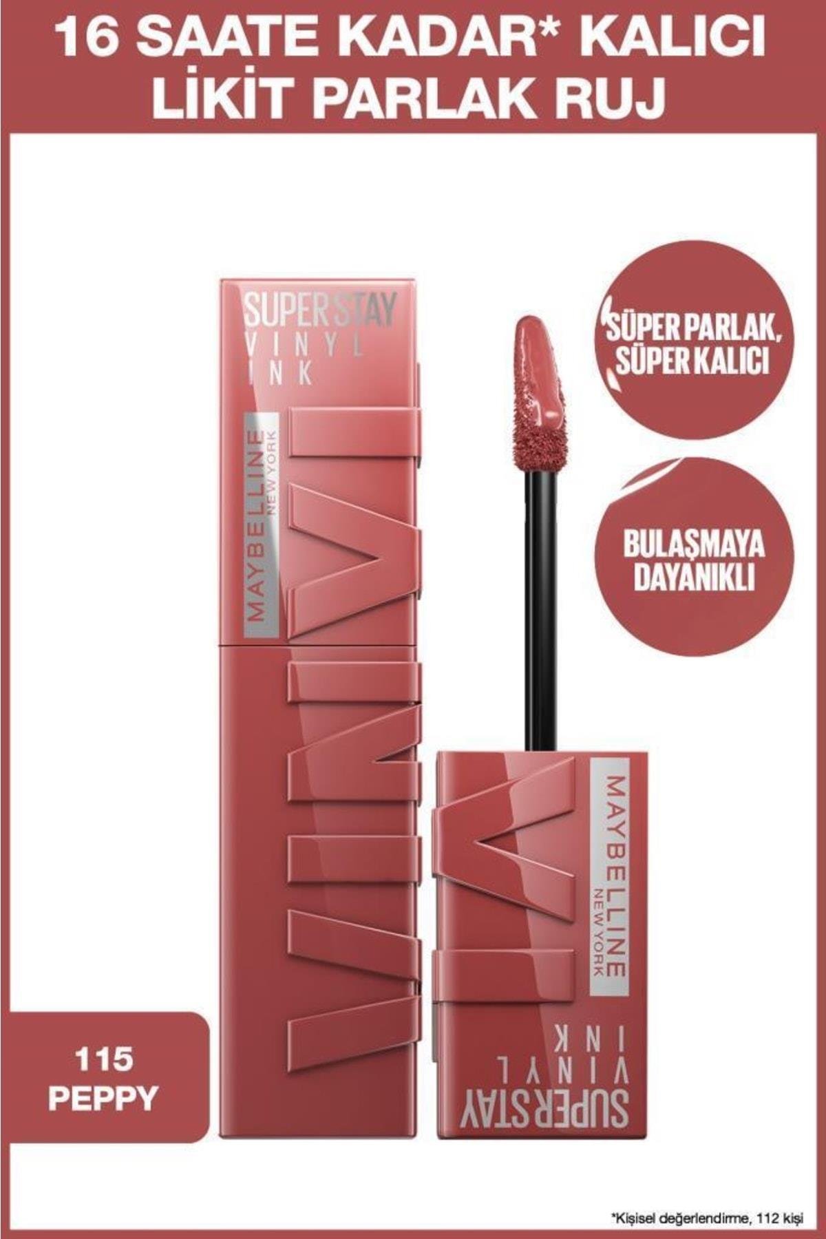 Maybelline New York Super Stay Vinyl Ink Uzun Süre Kalıcı Likit Parlak Ruj