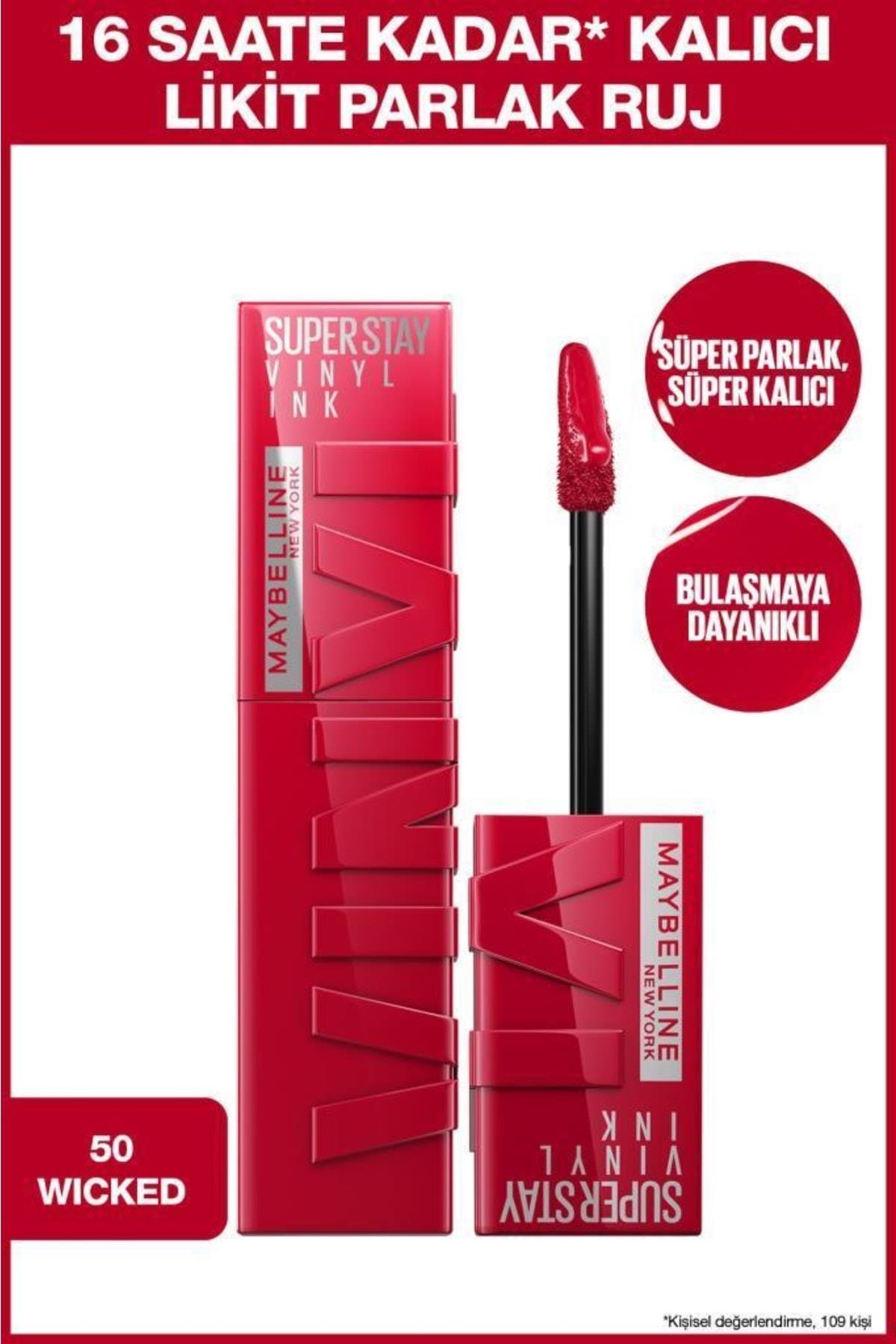 Maybelline New York Super Stay Vinyl Ink Uzun Süre Kalıcı Likit Parlak Ruj