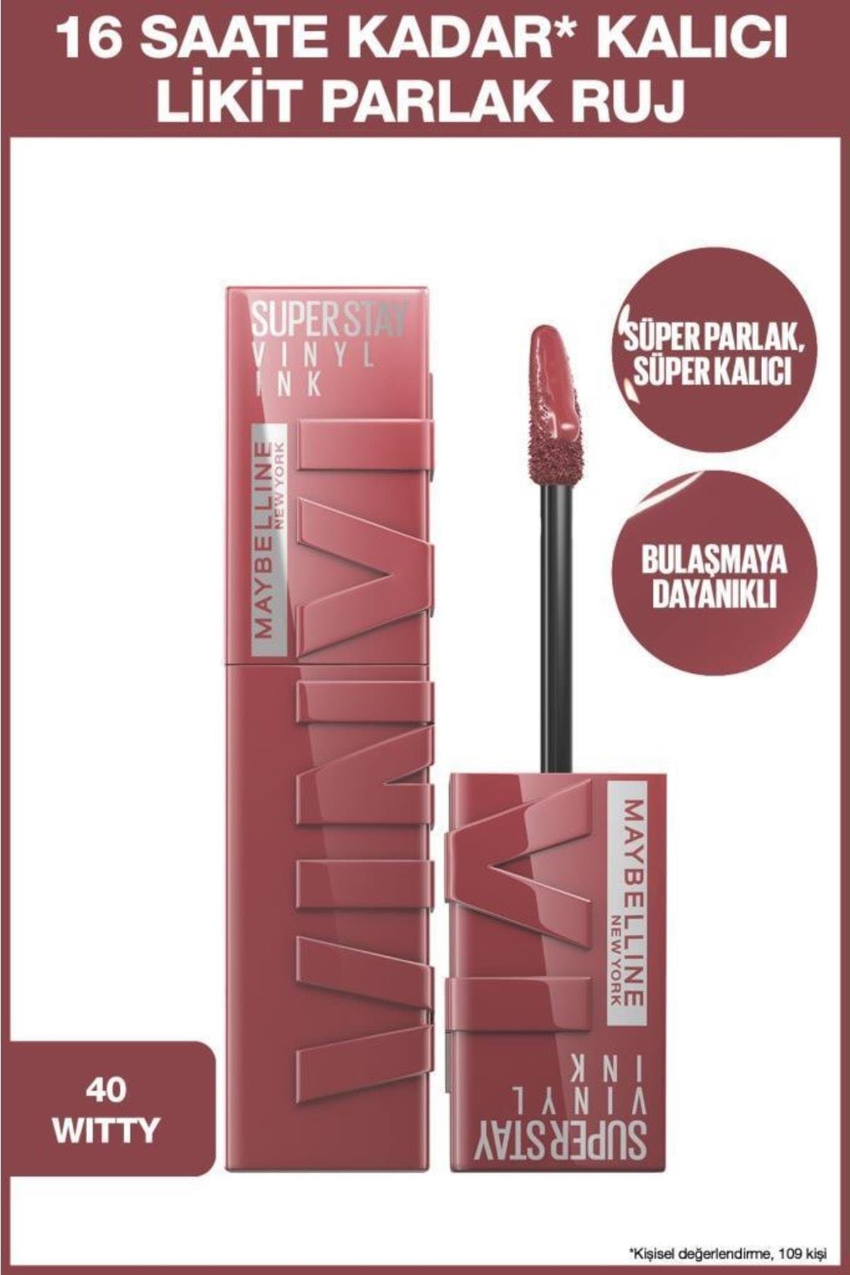 Maybelline New York Super Stay Vinyl Ink Uzun Süre Kalıcı Likit Parlak Ruj