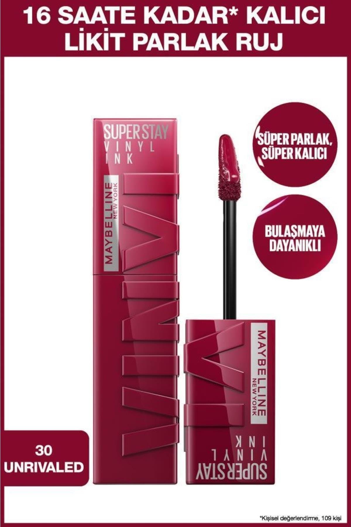 Maybelline New York Super Stay Vinyl Ink Uzun Süre Kalıcı Likit Parlak Ruj