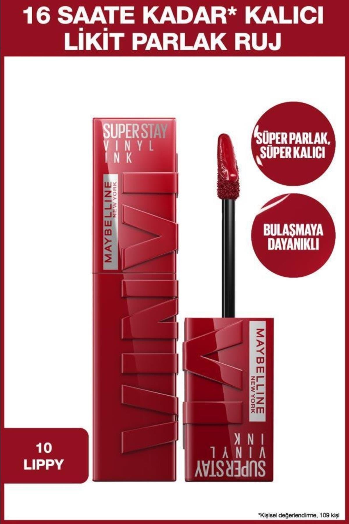 Maybelline New York Super Stay Vinyl Ink Uzun Süre Kalıcı Likit Parlak Ruj