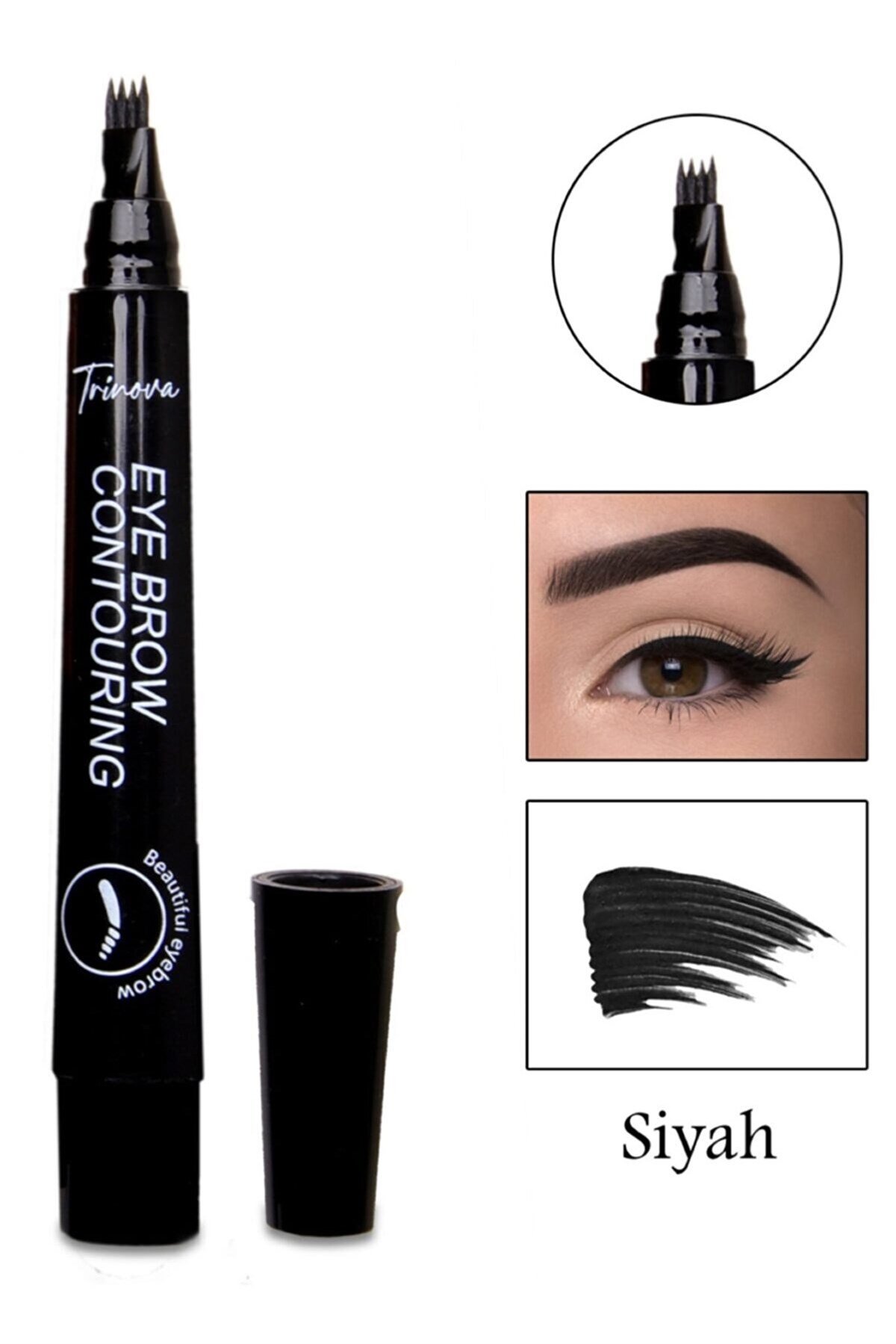 Trinova Siyah Microblading Etkili Kaş Kalemi Jumbo Boy