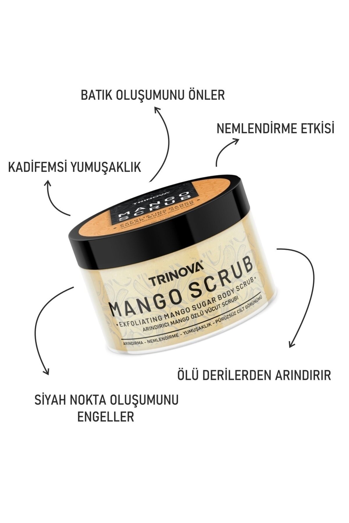 Trinova Vücut El&tırnak Manikür Peeling Mango Body Scrub 300gr