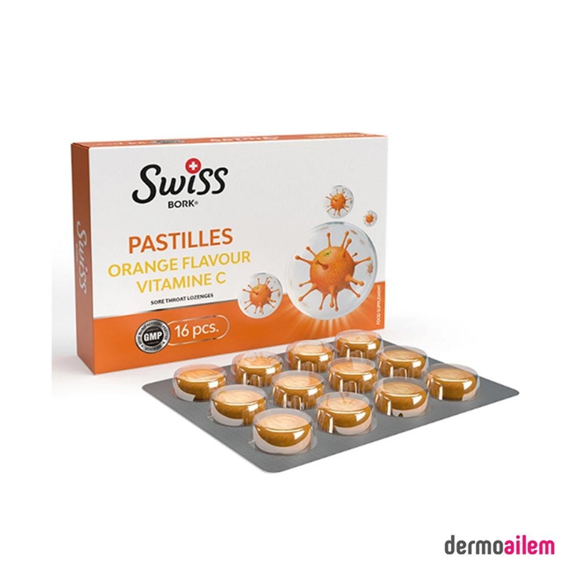 PastillerSwiss Bork​Swiss Bork Portakal ve C Vitaminli 16 Pastil