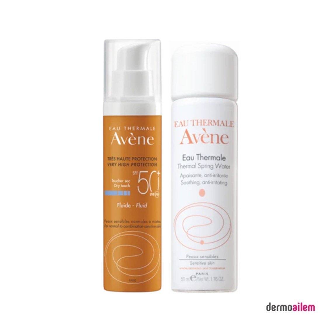 Yüz İçin Güneş ÜrünleriAveneAvene Fluid Dry Touch SPF 50 Güneş Koruyucu 50 ml Termal Su 50 ml Hediyeli
